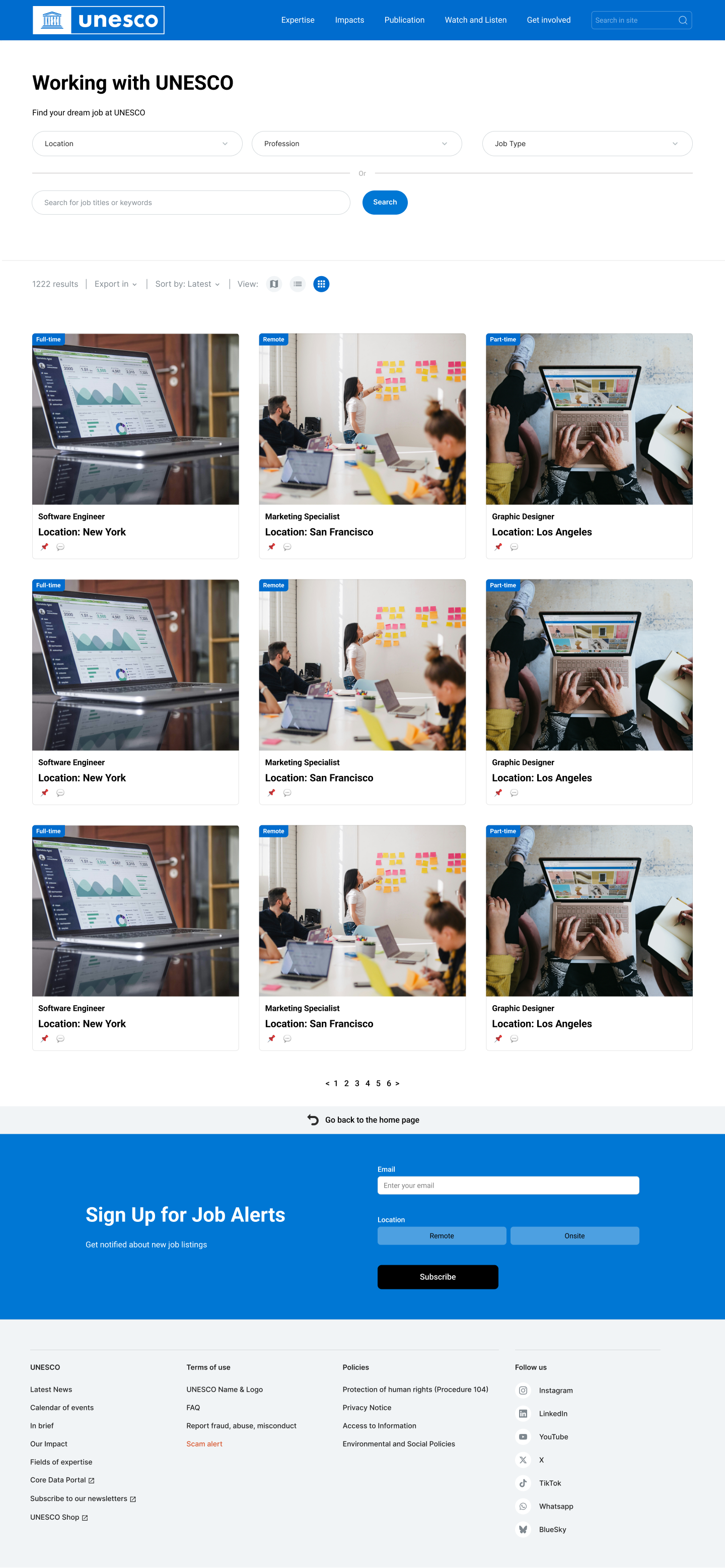 UNESCO Career Page Gallery View